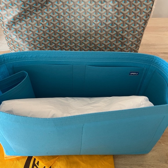 Rare Goyard GM Limited Edition Turquoise blue and Greige St Louis Tote Bag - Picture 16 of 16